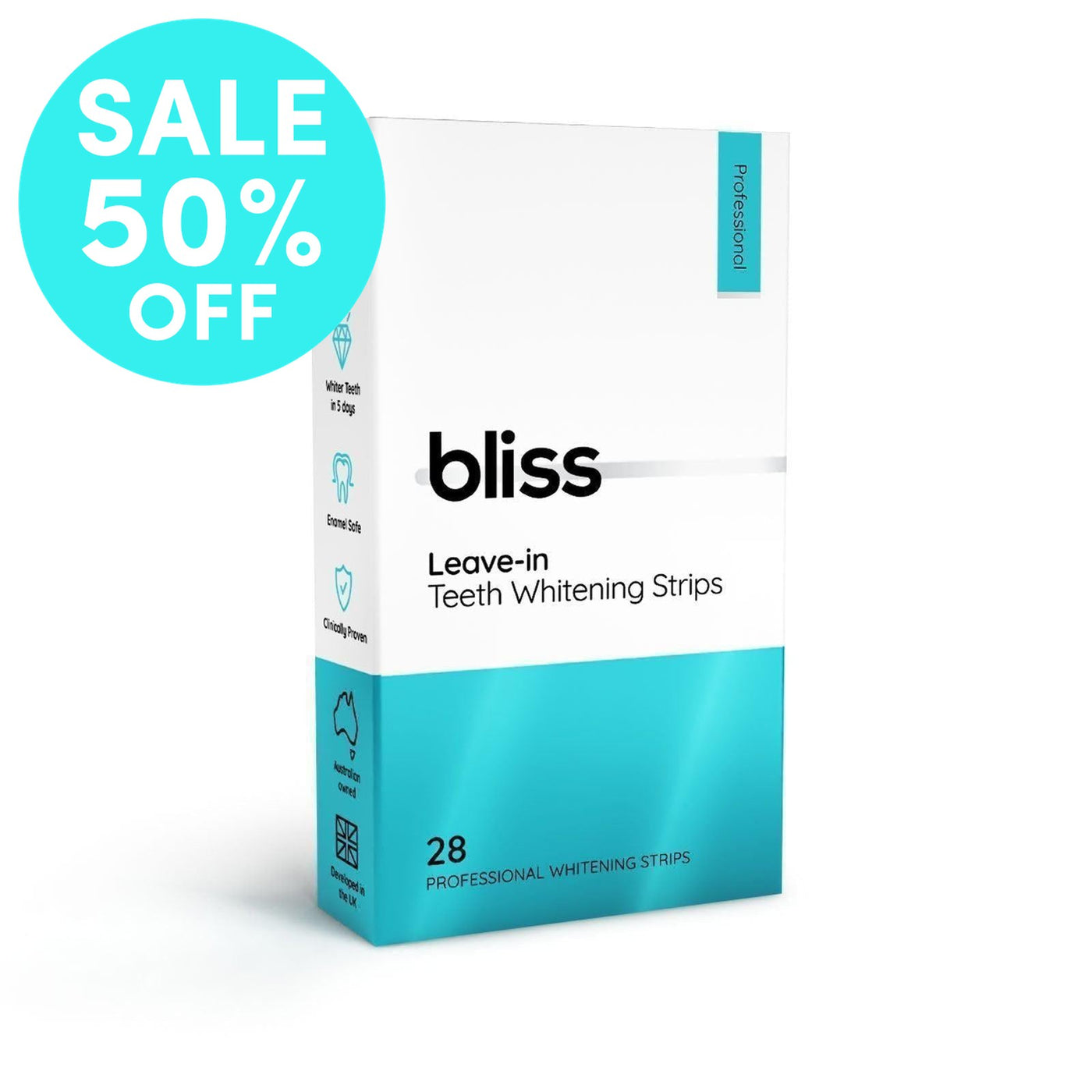 Leave-in Teeth Whitening Strips (28 Pack) - Bliss Oral Care